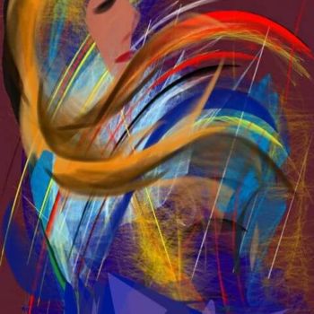 Digital Arts titled "Les cheveux au vent…" by Jacky Patin, Original Artwork