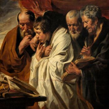 Pintura titulada "Les Quatre Évangéli…" por Jacob Jordaens, Obra de arte original, Oleo