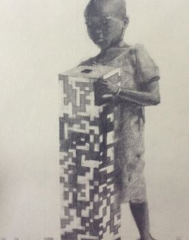 Σχέδιο με τίτλο "Alter Of Bondage" από Jacob Mesu, Αυθεντικά έργα τέχνης, Μολύβι