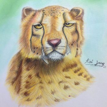 Dibujo titulada "Leopard" por Jacob Tham Kai Yang, Obra de arte original, Lápiz