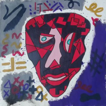 Painting titled "face" by Jacopo Cozzaglio, Original Artwork, Acrylic