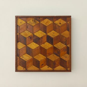 Design titled "Wood cube gommalacca" by Jacopo Rossi, Original Artwork, Table art
