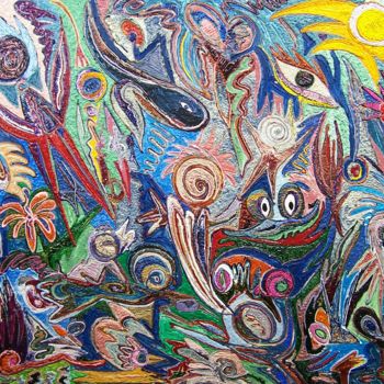Malerei mit dem Titel "Big Fish" von Jose Acosta, Original-Kunstwerk, Acryl