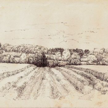 Pintura titulada "paysage région Hann…" por Jacques Copau, Obra de arte original, Oleo