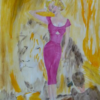 Schilderij getiteld "Marylin" door Jacqueline Claux (Jaklinclo), Origineel Kunstwerk, Acryl