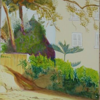 Pittura intitolato "le jardin de sable" da Jacqueline Claux (Jaklinclo), Opera d'arte originale, Acrilico