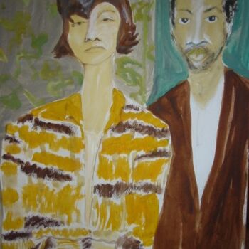 Schilderij getiteld "En couple" door Jacqueline Claux (Jaklinclo), Origineel Kunstwerk, Acryl