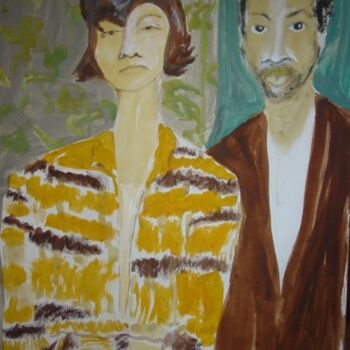 Painting titled "En couple" by Jacqueline Claux (Jaklinclo), Original Artwork, Acrylic