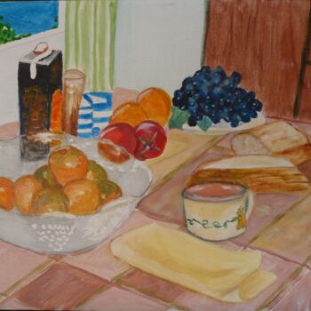 绘画 标题为“Petit déjeuner en E…” 由Jacqueline Claux (Jaklinclo), 原创艺术品, 丙烯