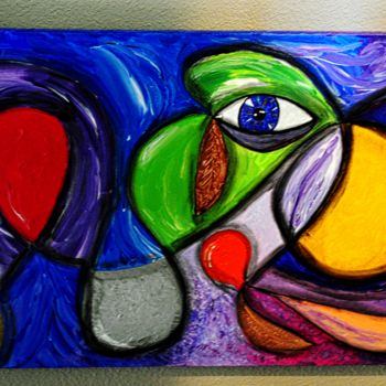 Painting titled "Tears Of A Clown" by Jacqueline Fitzgerald Ruiz, Original Artwork, Acrylic