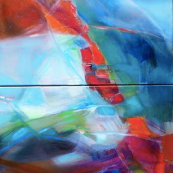 "Promenade colorée" başlıklı Tablo Jacqueline Flumian tarafından, Orijinal sanat, Petrol