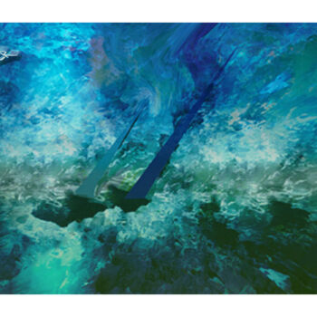 Digital Arts titled "les-bleus-de-la-mer…" by Jacqueline Jouan (Dalhia), Original Artwork, Digital Painting