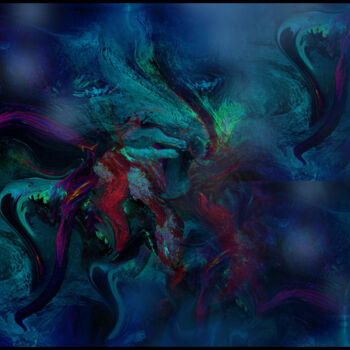 Arts numériques intitulée "Algues-rouges" par Jacqueline Jouan (Dalhia), Œuvre d'art originale, Peinture numérique