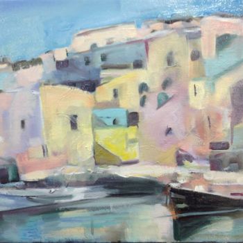 Painting titled "Coricella Procida b…" by Jacqueline Jousse, Original Artwork, Oil