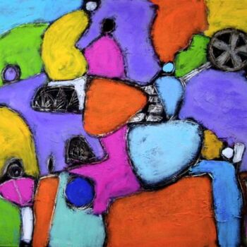 Painting titled "AFRICAN DREAM" by Jacqueline Pizano, Original Artwork, Acrylic