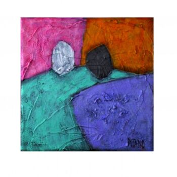 Painting titled "Lune de miel 3 -  E…" by Jacqueline Pizano, Original Artwork, Acrylic Mounted on Wood Stretcher frame