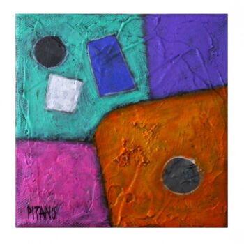 Painting titled "Lune de miel 6 -  E…" by Jacqueline Pizano, Original Artwork, Acrylic Mounted on Wood Stretcher frame