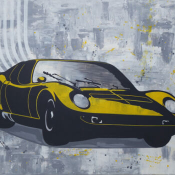 Painting titled "Lamborghini Miura" by Jacqueline Ropars (Mondoloni), Original Artwork, Acrylic
