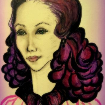 「VIOLETTA」というタイトルの絵画 Jacqueline Sarah Uzanによって, オリジナルのアートワーク, インク