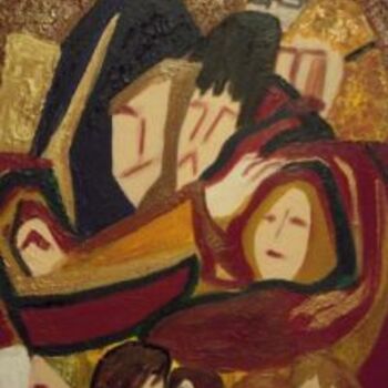 Painting titled "PORTRAIT DE FAMILLE" by Jacqueline Sarah Uzan, Original Artwork, Oil