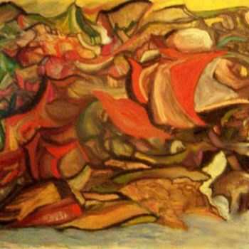 Peinture intitulée "CARAVELLES DE ROCHES" par Jacqueline Sarah Uzan, Œuvre d'art originale, Huile
