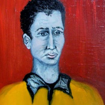 Malerei mit dem Titel "le jeune homme" von Jacqueline Sarah Uzan, Original-Kunstwerk, Öl