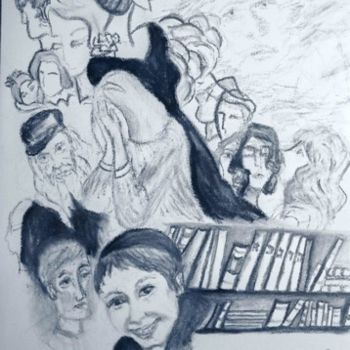 Zeichnungen mit dem Titel "le 16 juillet 1942…" von Jacqueline Sarah Uzan, Original-Kunstwerk, Kohle