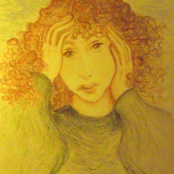Drawing titled "QUESTIONNEMENT" by Jacqueline Sarah Uzan, Original Artwork, Pastel