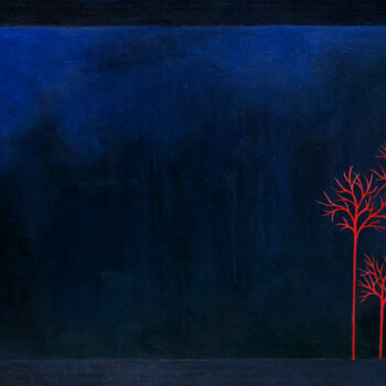 Pintura titulada "Luna Llena" por Jacqueline Schreier, Obra de arte original, Acrílico Montado en Bastidor de camilla de mad…