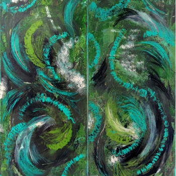 Painting titled "Flow of Nature (Dip…" by Jacqueline Melendez, Original Artwork, Acrylic