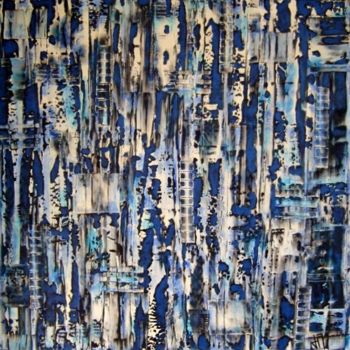 제목이 "Totémographies Aqua…"인 미술작품 Jacqueline Morandini로, 원작, 아크릴 나무 들것 프레임에 장착됨
