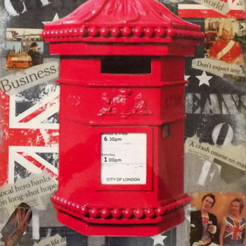 Collages intitulée "The City of London" par Jacqueline Morandini, Œuvre d'art originale, Collages Monté sur Châssis en bois