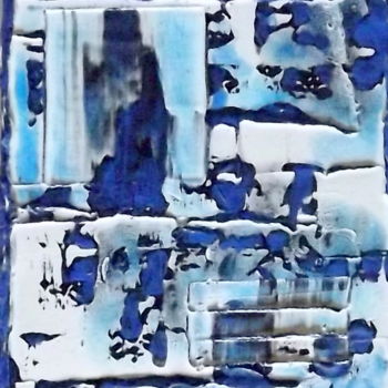 Peinture intitulée "Le Lagon bleu de Ra…" par Jacqueline Morandini, Œuvre d'art originale, Acrylique Monté sur Châssis en bo…