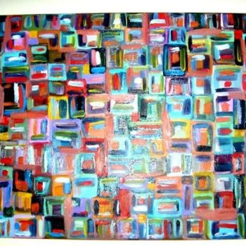 Painting titled "Red Colors" by Jacqueline Nalett, Original Artwork, Oil