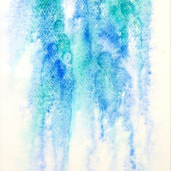 Painting titled "Perles de Lumière 6" by Jacqueline Pascaud, Original Artwork, Watercolor Mounted on Other rigid panel