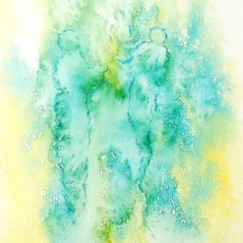 Peinture intitulée "Perles de Lumière 5" par Jacqueline Pascaud, Œuvre d'art originale, Aquarelle Monté sur Autre panneau ri…
