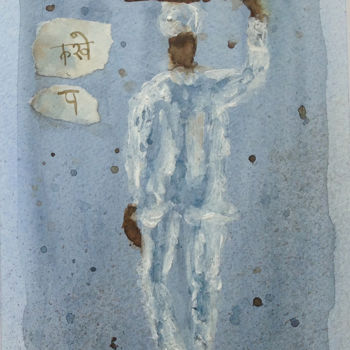 Ζωγραφική με τίτλο "Pèlerins de la Paix…" από Jacqueline Pascaud, Αυθεντικά έργα τέχνης, Ακουαρέλα Τοποθετήθηκε στο Άλλος άκ…