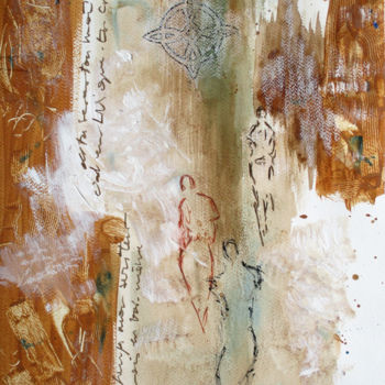 Ζωγραφική με τίτλο "Technique mixte 5" από Jacqueline Pascaud, Αυθεντικά έργα τέχνης, Ακουαρέλα Τοποθετήθηκε στο Άλλος άκαμπ…