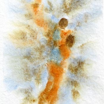 제목이 "Aquarelle 1"인 미술작품 Jacqueline Pascaud로, 원작, 수채화 기타 단단한 패널에 장착됨