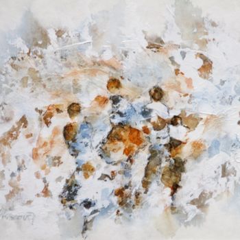 Painting titled "Technique mixte 19" by Jacqueline Pascaud, Original Artwork, Watercolor Mounted on Other rigid panel