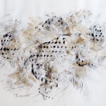 Painting titled "Empreinte 8" by Jacqueline Pascaud, Original Artwork, Charcoal