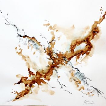 Картина под названием "Brou de noix 2" - Jacqueline Pascaud, Подлинное произведение искусства, Древесный уголь Установлен на…