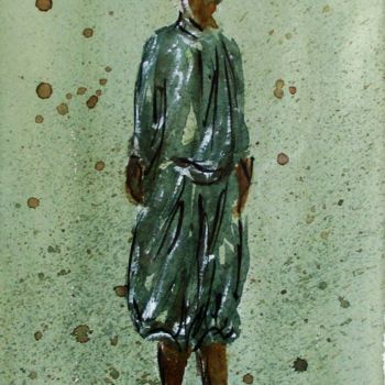 Ζωγραφική με τίτλο "Pélerin de la Paix…" από Jacqueline Pascaud, Αυθεντικά έργα τέχνης, Ακουαρέλα Τοποθετήθηκε στο Άλλος άκα…