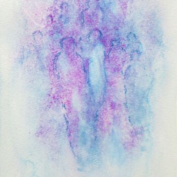 Malerei mit dem Titel "Perles de Lumière 23" von Jacqueline Pascaud, Original-Kunstwerk, Aquarell Auf Andere starre Platte m…