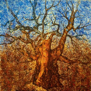 Pintura titulada "L'arbre Habité" por Jacqueline Reynier, Obra de arte original, Oleo