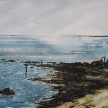 Peinture intitulée "Le Golfe du Morbihan" par Marie-Claude Jacquemard, Œuvre d'art originale, Huile