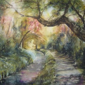 Peinture intitulée "Le Canal des Alpill…" par Marie-Claude Jacquemard, Œuvre d'art originale, Huile