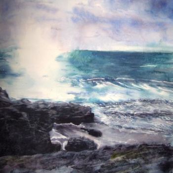 Pintura intitulada "Ecume de mer" por Marie-Claude Jacquemard, Obras de arte originais, Óleo