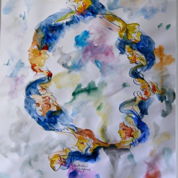 Peinture intitulée "au dela" par Jacques Pierre Andreani, Œuvre d'art originale, Aquarelle