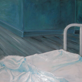 Pintura titulada "Chambre bleue 2" por Jacques Belin, Obra de arte original, Oleo